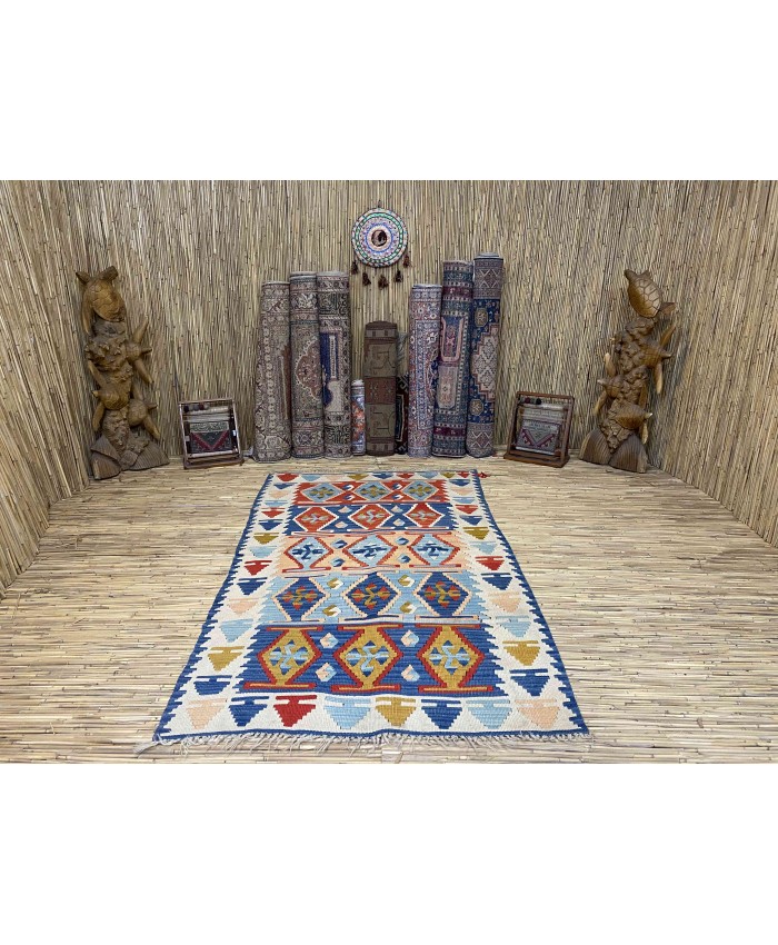 Handmade Turkish Kayseri Nomadic Original  Wool on Wool Kilim – FREE SHIPPING..!